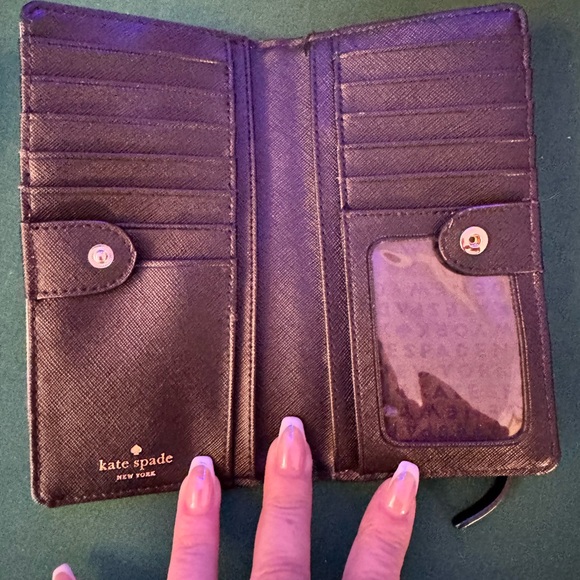 Kate Spade like new snap long wallet gray/pink - Picture 4 of 9